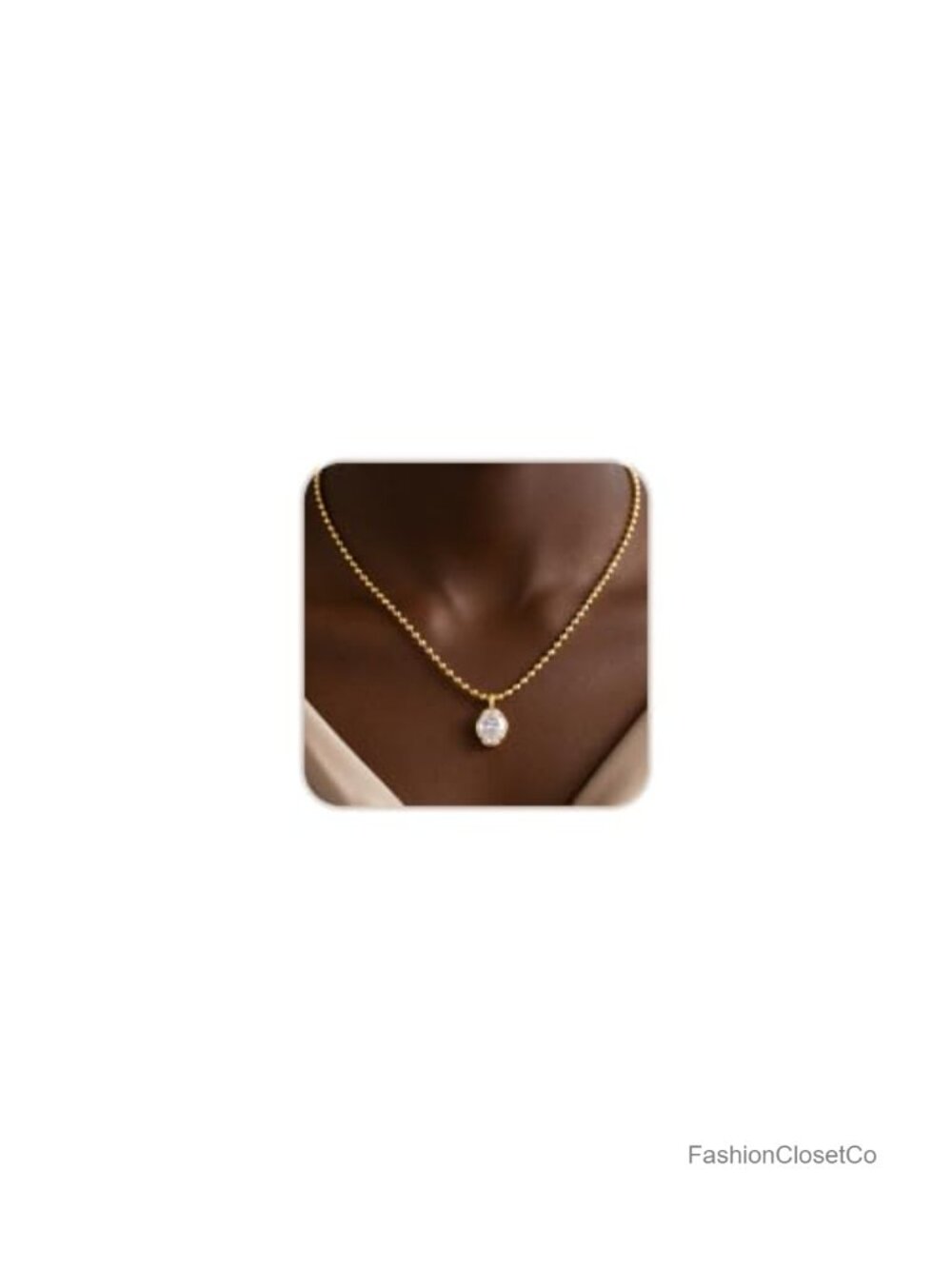 14K Gold Plated Pendant Necklace Hypoallergenic Cubic Zircon Teardrop Charm for